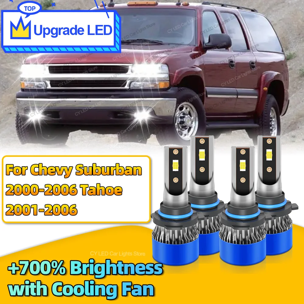 4Pcs 30000LM Canbus Car LED Headlights Bulb HB3 HB4 Auto Lights Lamp For Chevy Suburban 2000-2006 Tahoe 2001 2002 2003 04 052006