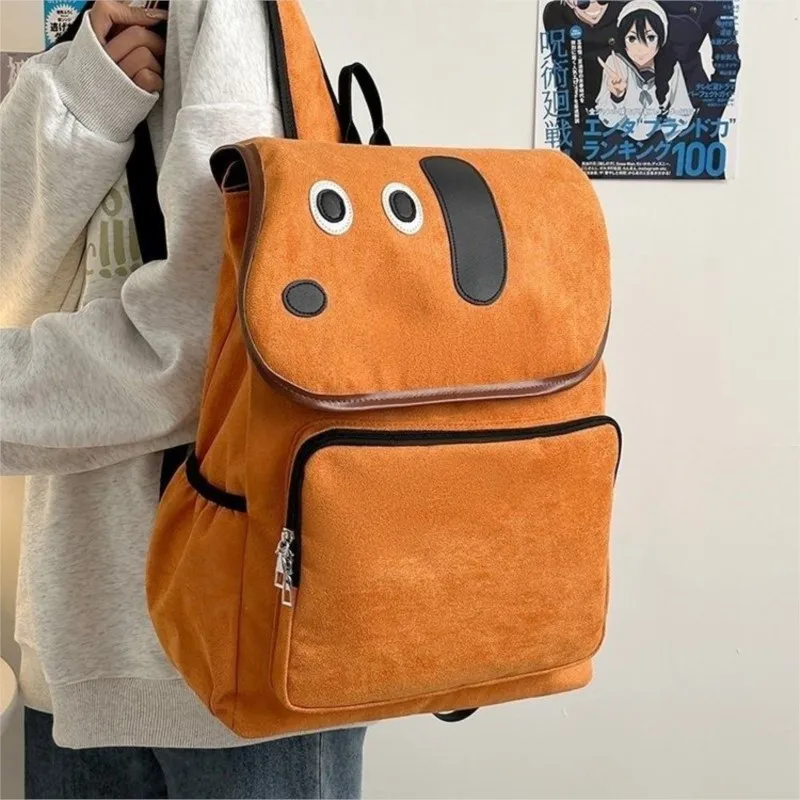 

Милый коричневый рюкзак с таксой, женский замшевый текстурированный студенческий рюкзак большой емкости, женский креативный уникальный рюкзак с героями мультфильмов, Mochilas Mujer