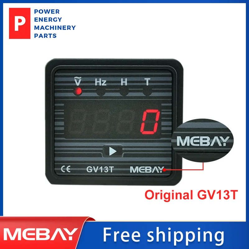 

New MEBAY GV13T Original Diesel Generator Digital Display Instrument Voltmeter Frequency Hour Test Panel Meter AC220V AC380V