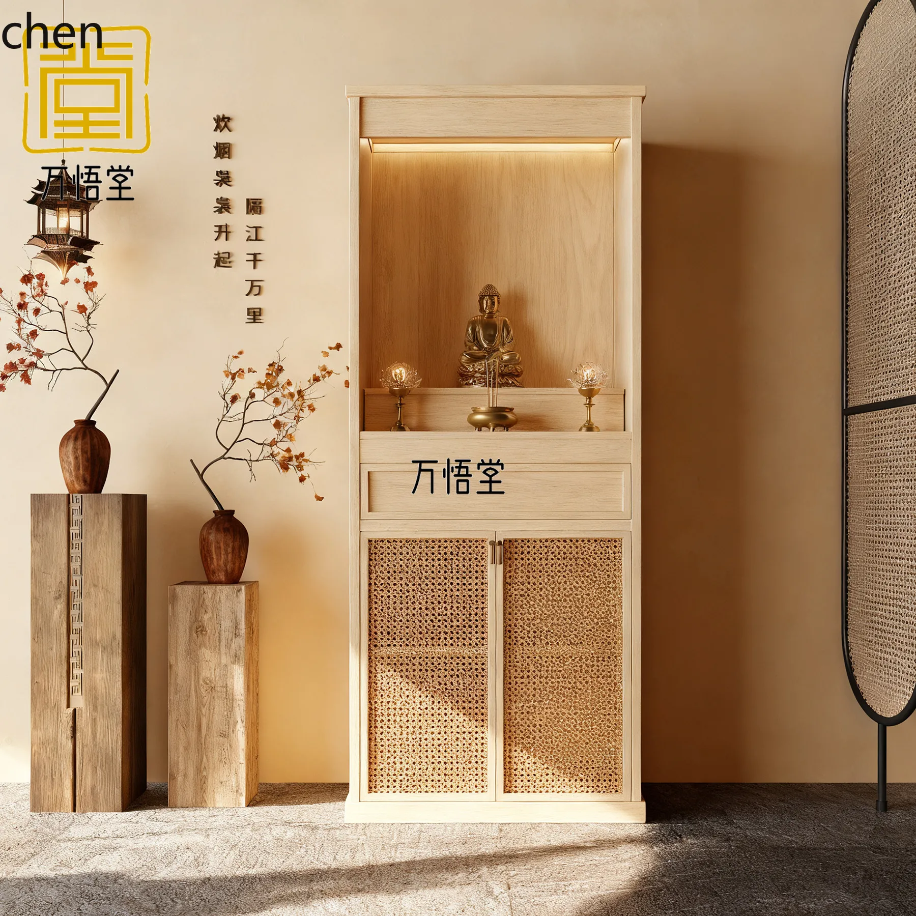 Ht  solid wood buddha niche altar table buddha cabinet altar for home standing cabinet god of wealth guanyin  incense table