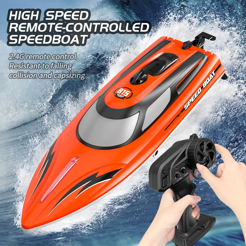 

815 RC Boat 2.4G Water Toys for Children High-Speed Remote Controlled Boat Dual Motors and Large Battery Ship Water Speed Boat