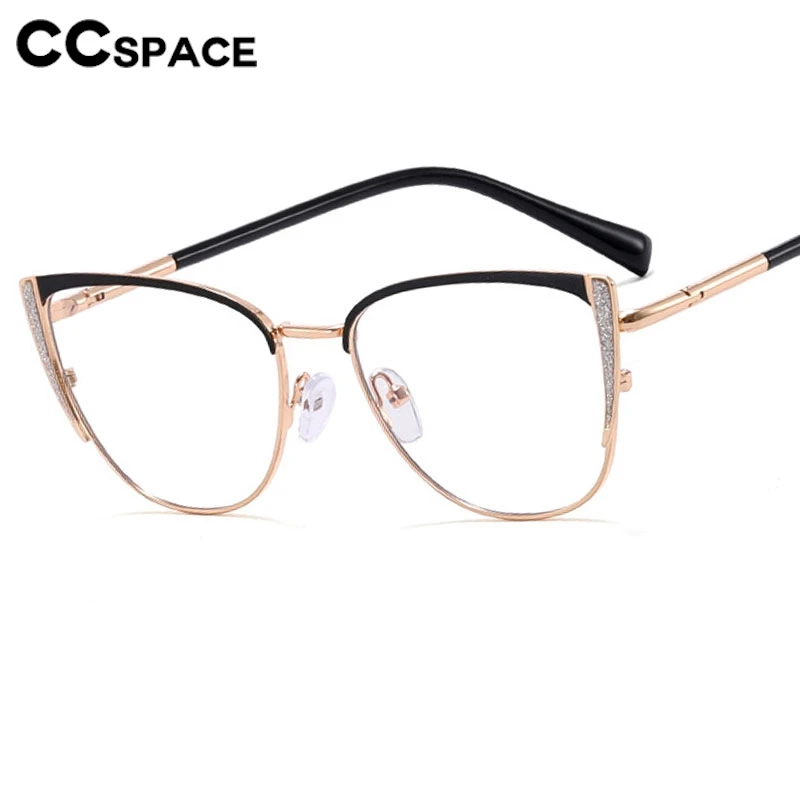 

Fashion Metal Anti Blue Light Glasses Women Spring Hinge Optical Clear Eyeglass Customizable Prescription Spectacle #303401