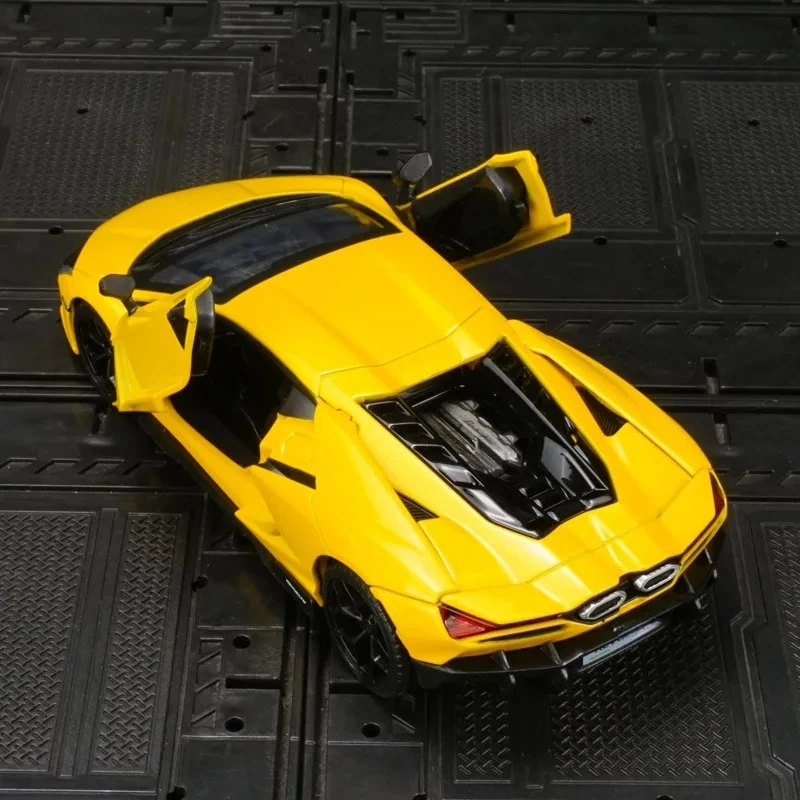 Voor 1:32 Lamborghini Revuelto Daniel legering model auto ornamenten super running akoestisch-optische kinderen trek speelgoed auto gift