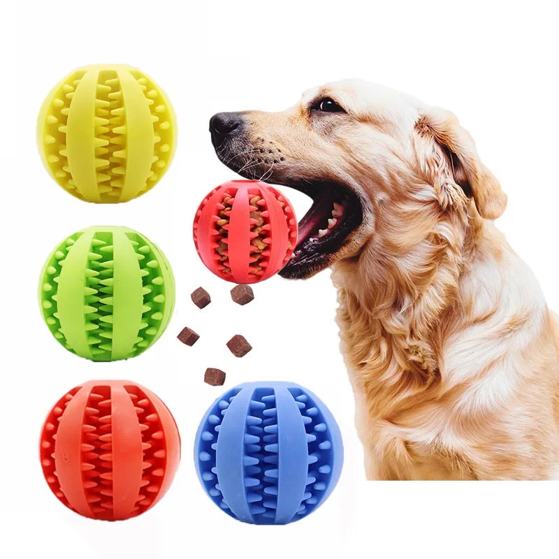 1pcs Toys Funny Soft Pet Dog Chew Toy For Dog Tooth Clean Ball Food Extra-tough Rubber Ball Dog Interactive Elasticity Ball Dog