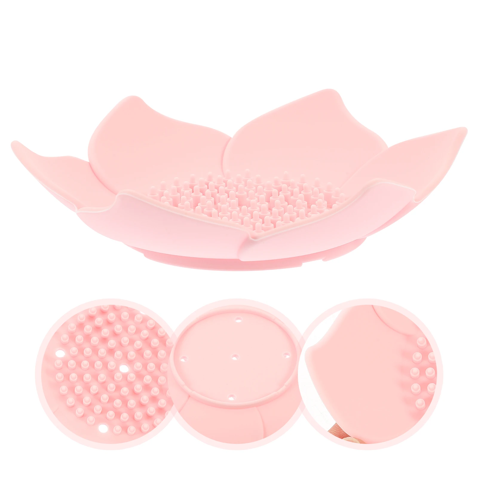 

2pcs Silicone Flower Holder Self-Draining Dish Holder For Bathroom Creative Storage Tray Drain Spout Household Rack Container