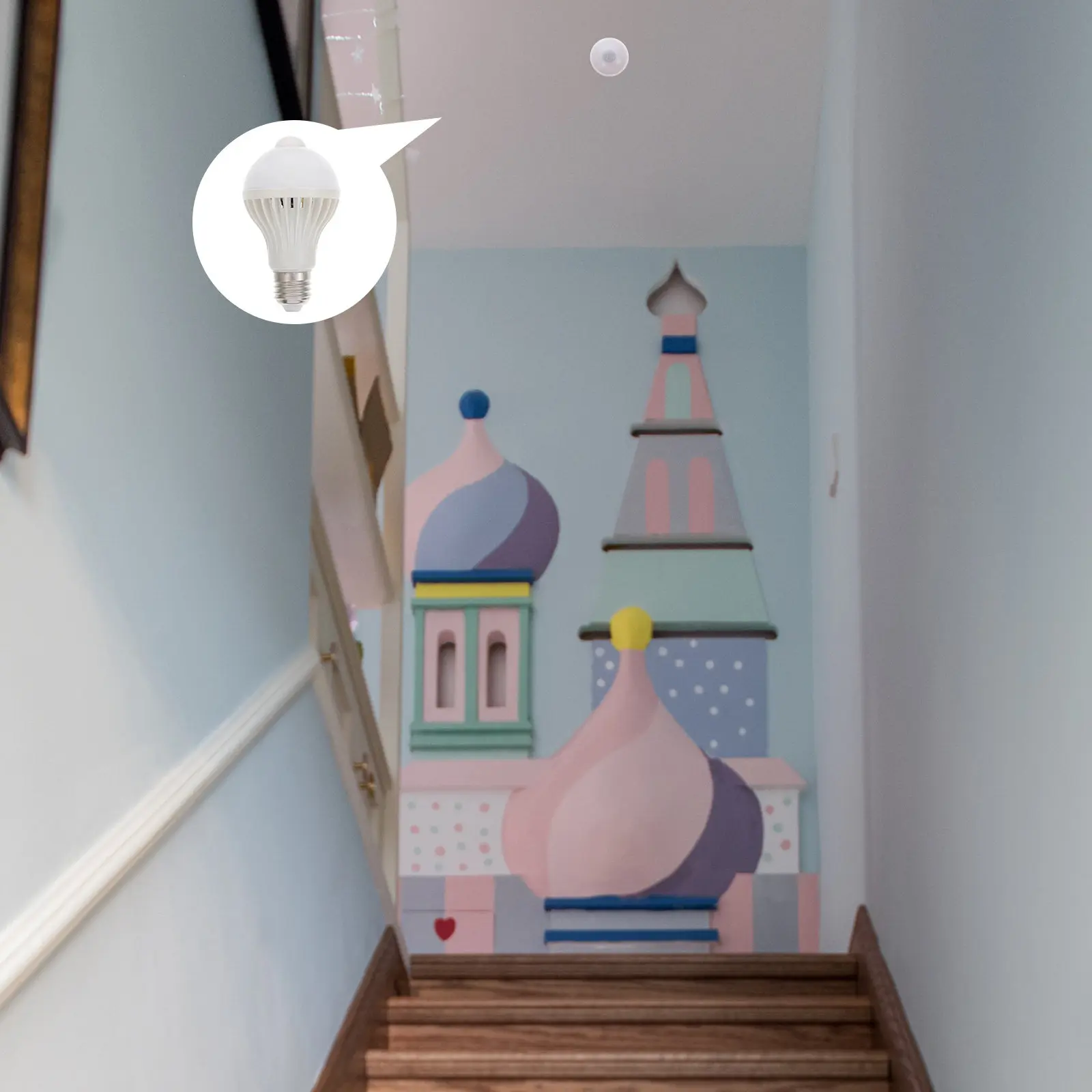 

Умная инфракрасная лампочка с датчиком движения для ночного освещения - энергосберегающая лампа с датчиком для склада, коридора, лестницы, спальни