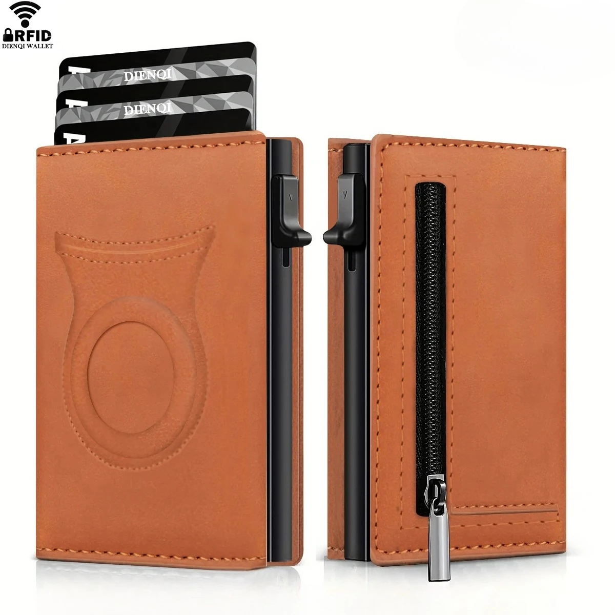 

Держатель для кредитных карт из углеродного волокна, держатели для удостоверений личности, кошельки для женщин, минималистичный мужской кошелек, тонкий, тонкий, RFID, коричневый, черный, для нанесения AirTag