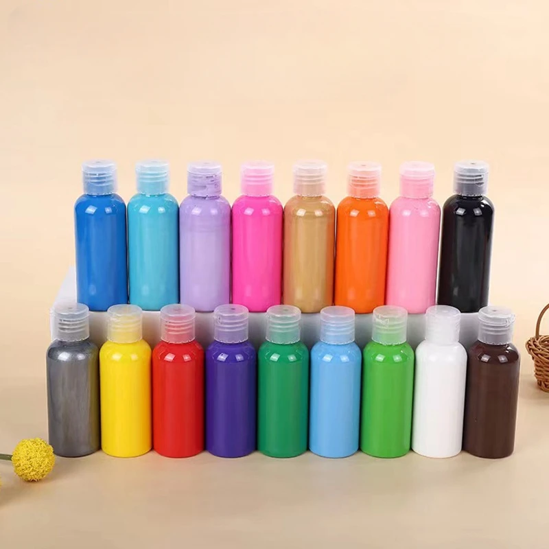 60ML Bottled High Gloss Fluid Painting Acrylic Paint for Children DIY Violent Bear Keychain Professional Art Fluid Pigment