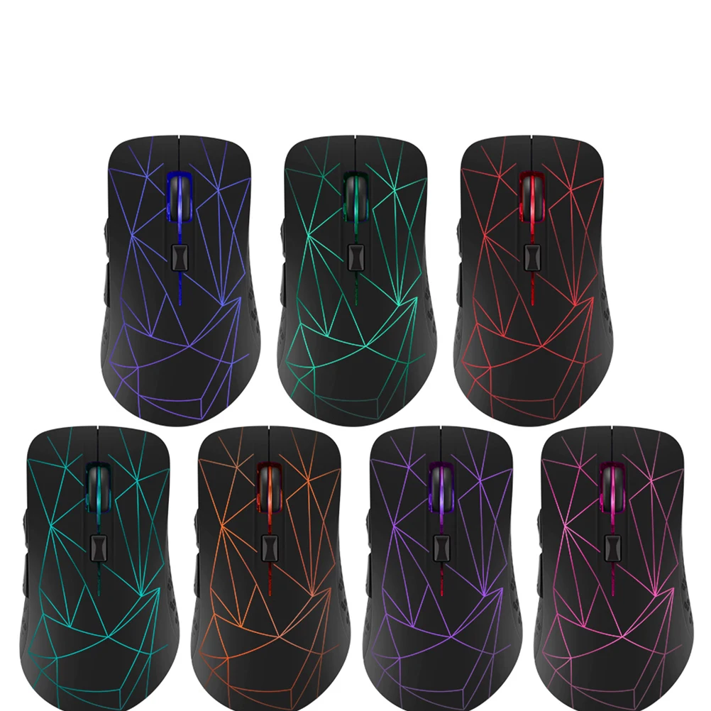 

Беспроводная мышь для ноутбука, 2 шт., 2,4G, двойное устройство, RGB-подсветка, эргономичная бесшумная компьютерная мышь, зарядка через USB