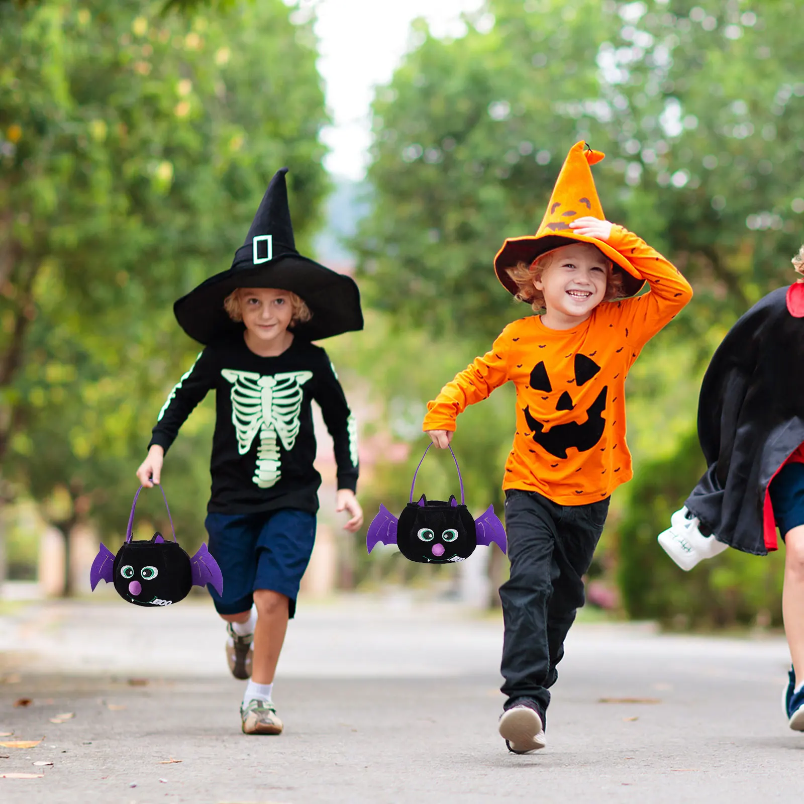 

3Pcs Halloween Candy Treat Pouch Cartoon Handheld Candy Bag Large Capacity Trick Or Treat Party Goodie Bag Halloween Bags