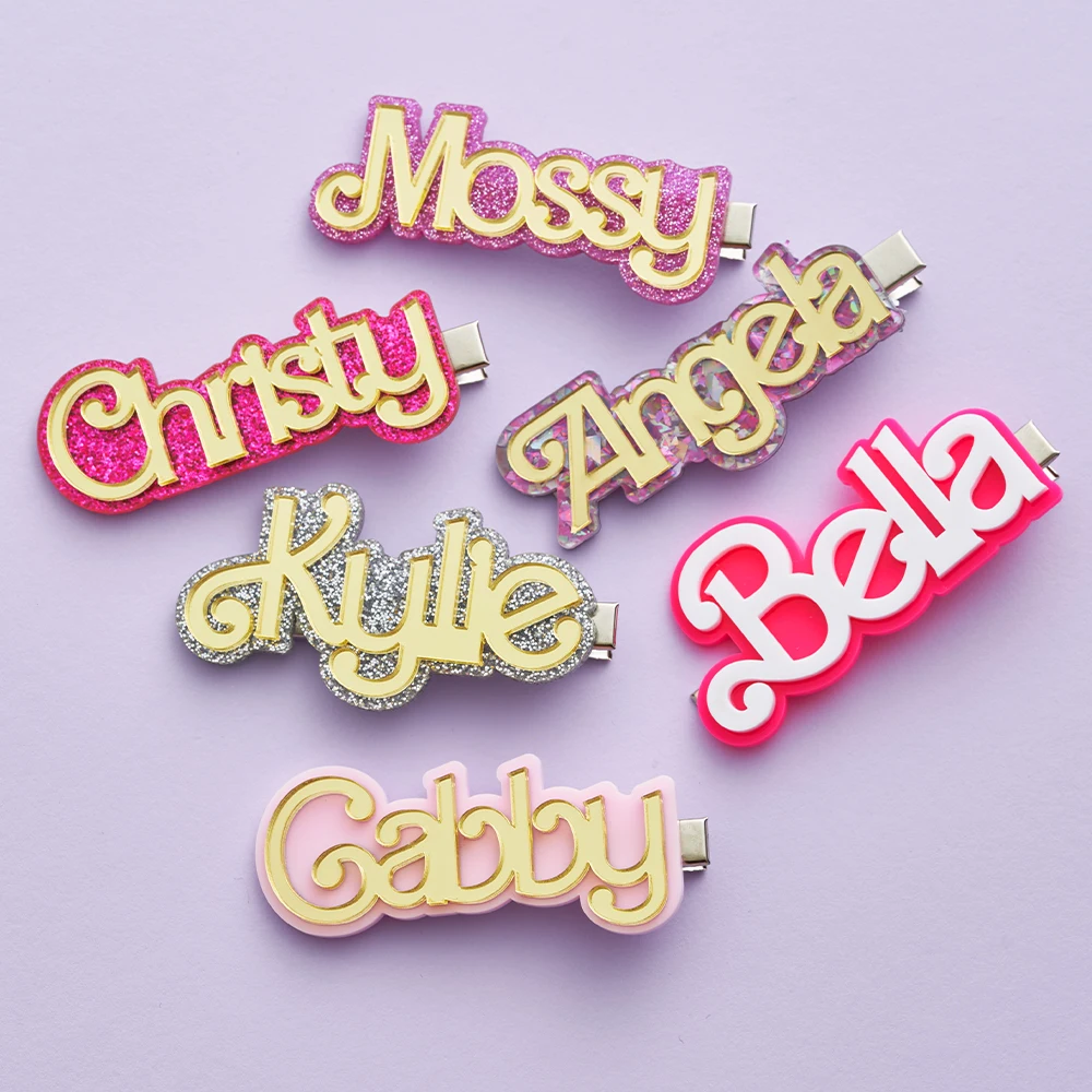 قطعة واحدة من مشبك شعر الاسم المخصص: دبوس شعر ذو اسم محفور شخصي - إكسسوار شعر مخصص حصري لتصفيف الشعر والهدايا اليومية