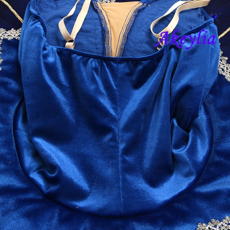 blue bird professional ballet tutus adult performance classical tutu pancake costume competition dress 7 layers velvet BLST20081