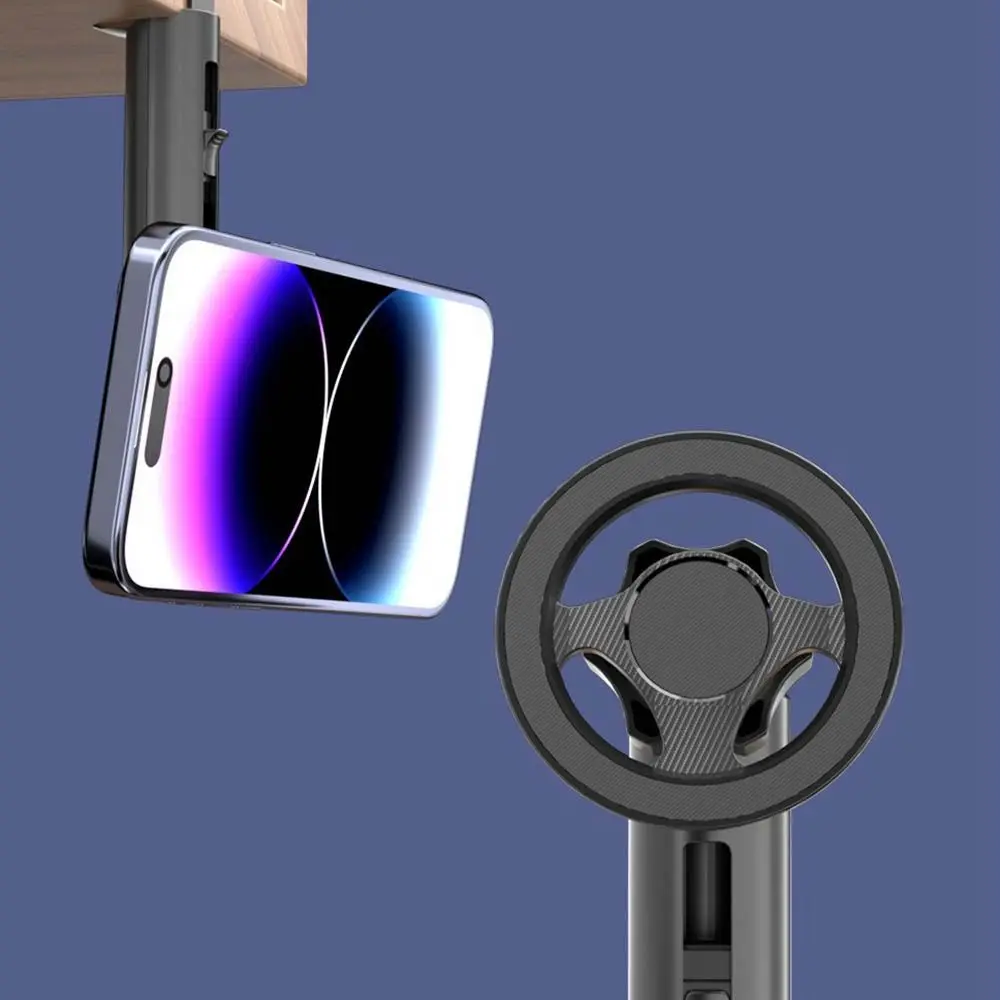 Foldable Magnetic Phone Holder Adjustable Easy Installation Desk Phone Mount Rotatable Non-slip Desk Selfie Stand
