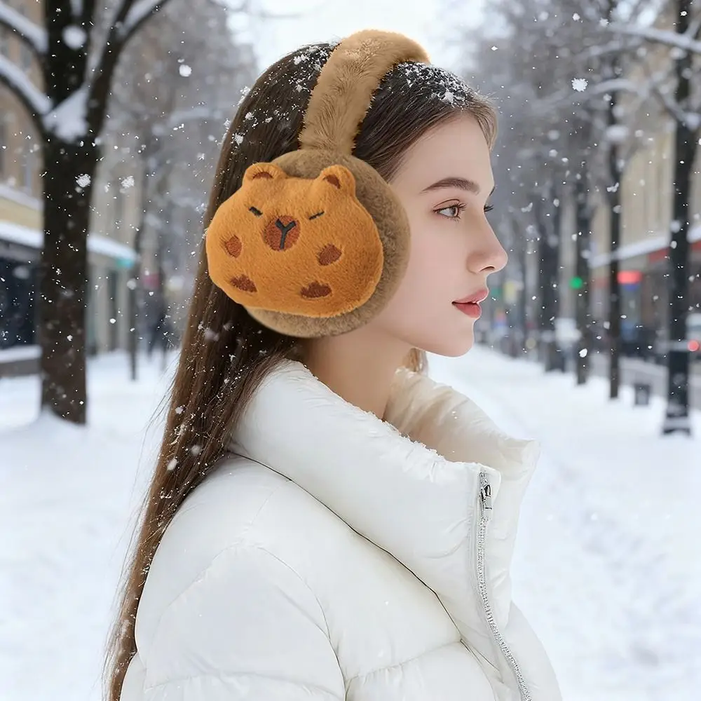 

Модные наушники с капибарой, наушники с тремя выражениями, теплые грелки для ушей, зимние чехлы для ушей