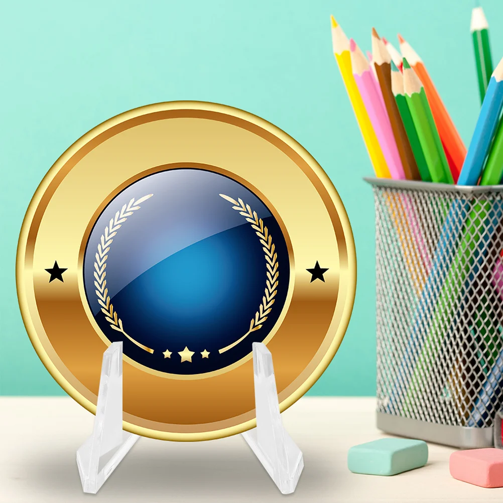 

15pcs Display Stands Mini Easel For Challenge Coin Holder Card Stand Small Plastic Easel Trophy Badge Postcard Display Case