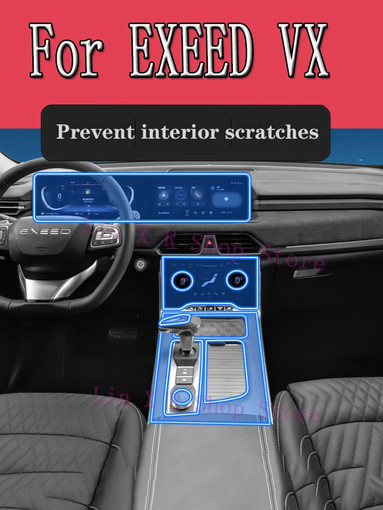 

For EXEED VX 2022-2023 Gearbox Panel Navigation Automotive Interior Screen TPU Protective Film Cover Anti-Scratch Sticker