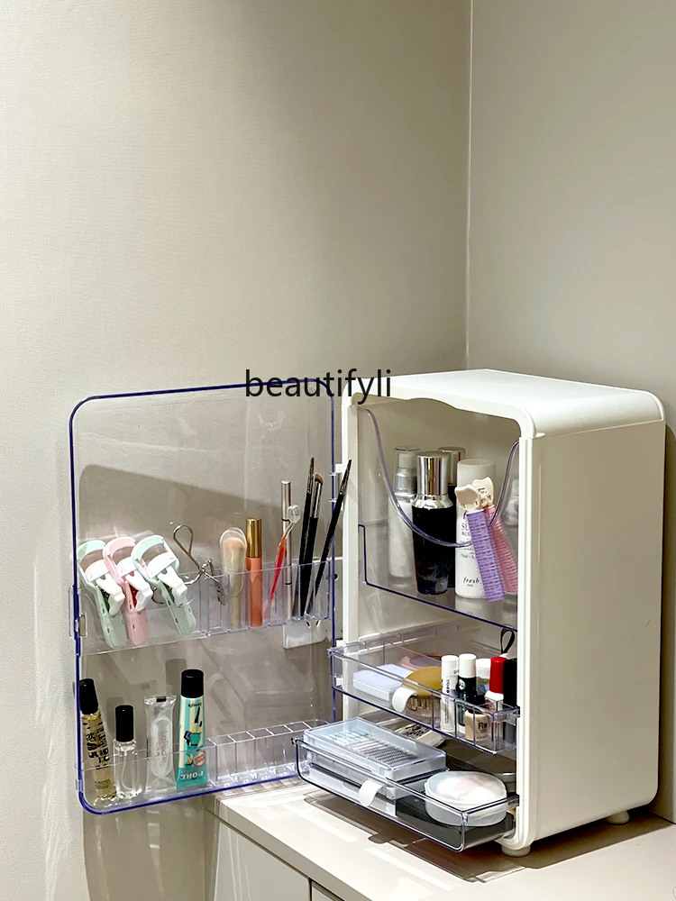 Cosmetics Storage Cabinet Skincare Shelves High-Grade Dustproof Desktop Storage Box Acrylic