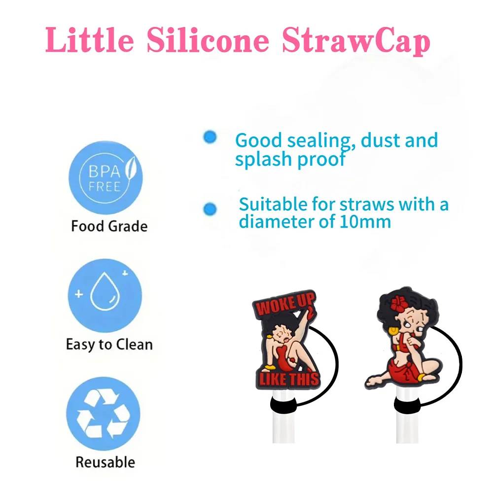 Sexy Girls Straw covers caps for cup，10mm Popular Toys Silicone Straw Toppers Tips for 30&40 Oz Reusable Dustproof Party Straw c