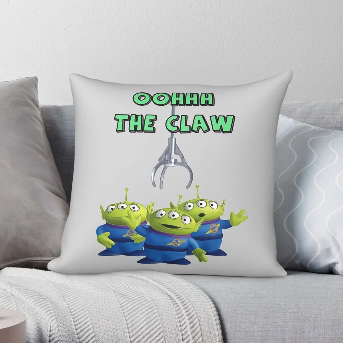 Oohhh The Claw Aliens Kissenbezug, Polyester, Leinen, Samt, Muster, Reißverschluss, Dekor, Kissenbezug, Bettkissenbezug
