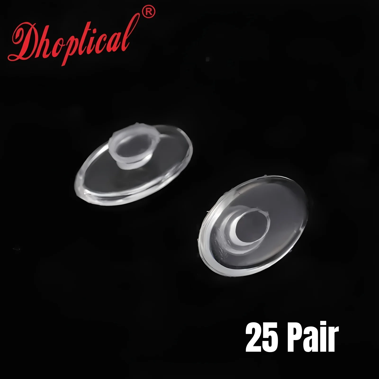 (25 Pair) Soft Silicone Nose Pads Push in for Eyeglasses Comfortable Replacement Parts by Dhoptical