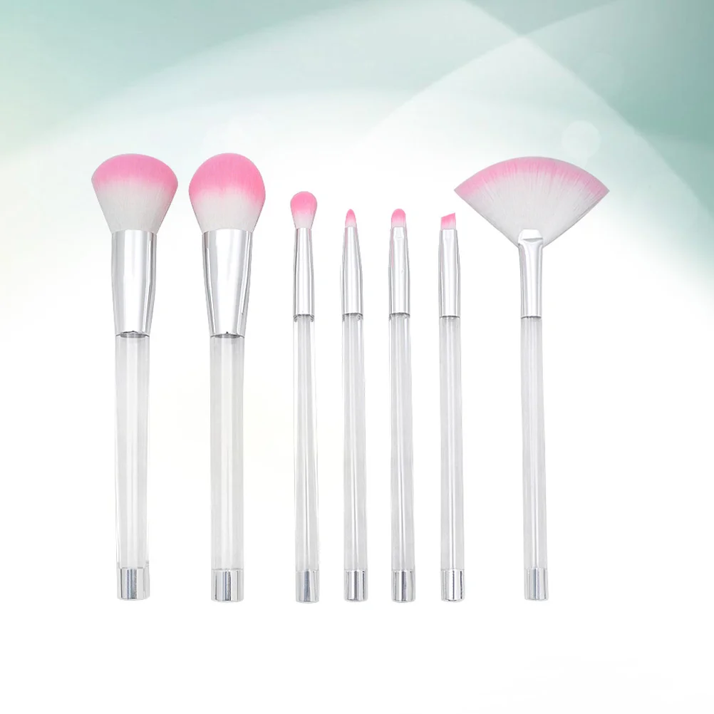 7 stücke Transparent Kristall Make-Up Pinsel Set mit Leeren Griff DIY Sand Make-up-Tool ( # 1, leeres Rohr, transparenter Griff, grün