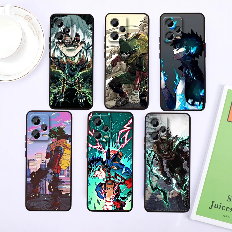 

M-My Hero Academia Cool Art For Xiaomi Redmi Note 13 12R 12 12S Turbo 11 11T 11S 10 10S Pro Plus 5G Black Soft Phone Case