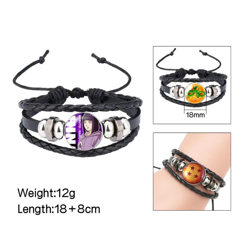 Naruto Sharingan Lederarmband Anime Cosplay Punk gewebtes Seil Armband Unisex Student Geschenk Retro-Stil handgefertigter Schmuck