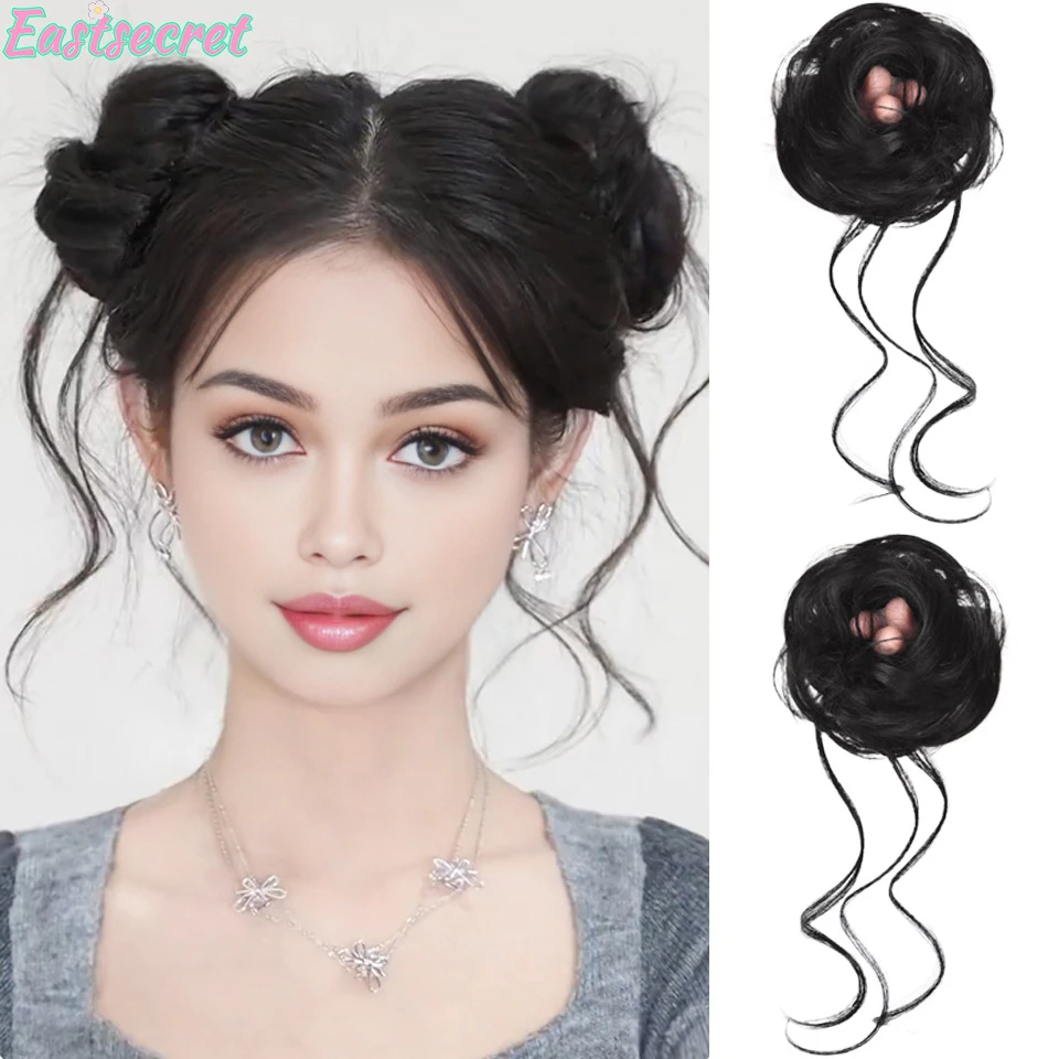 

Hairstar Bun Extensions Messy Curly Elastic Hair Scrunchies Hairpieces Synthetic Chignon Donut Updo Hair Pieces for Women Girls