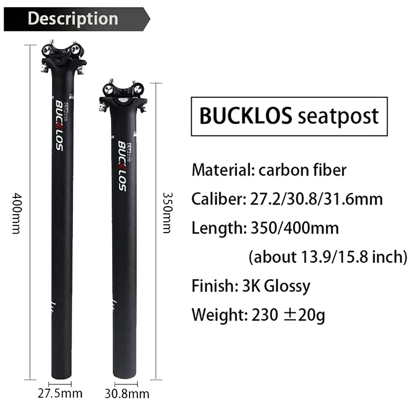 BUCKLOS Seatpost Bike Canote 27 2 Carbon Aluminum Bicycle Seat Post MTB Road Bike Seat Tube Seatpost for Brompton Bicycle Part