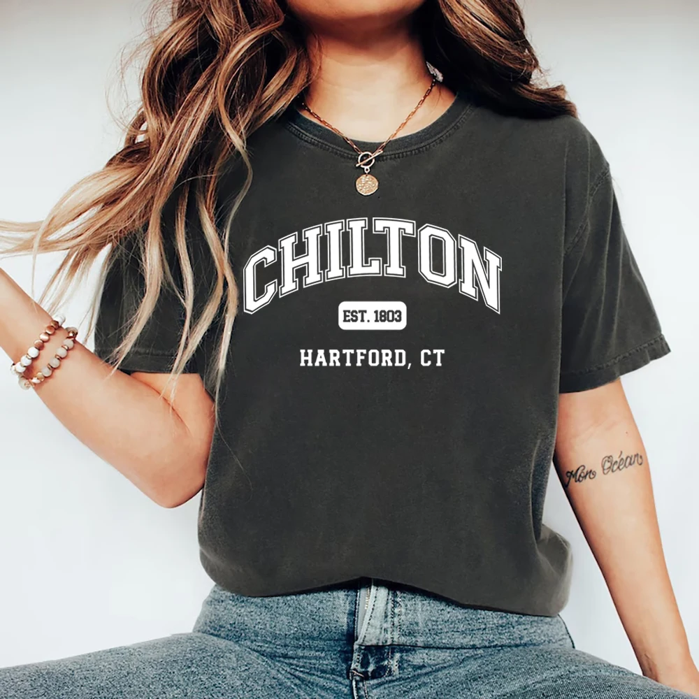 

Chilton School T-Shirt Stars Hollow Shirts Women Graphic T Shirts Casual Short Sleeve T-shirt Lukes Diner Tshirt Women Clothing
