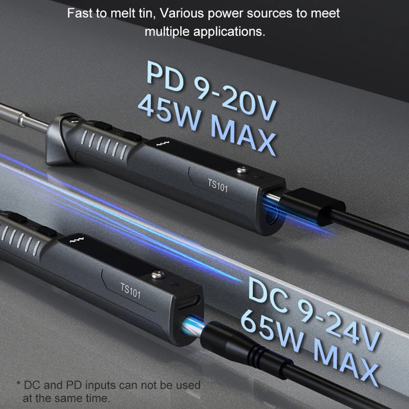 Miniware TS101 Soldering Iron Electric 65W Temperature Programmed LCD New Upgraded TS100 With Soldering Tip Set