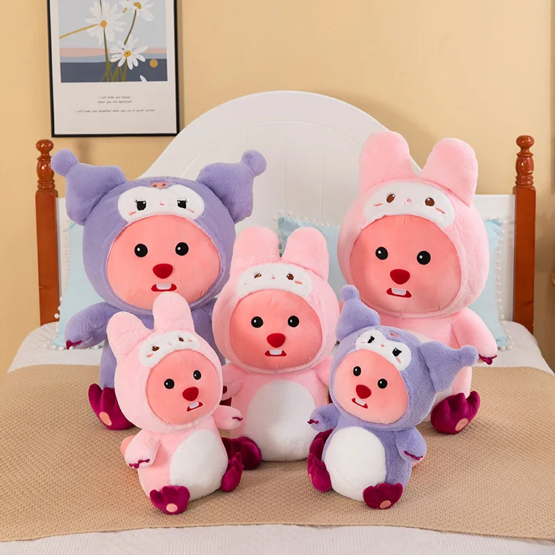 

Kawaii Beaver Ruby Kuromi Мягкая кукла Рубиновая плюшевая игрушка Melody Girl Kids День рождения Рождественский подарок Мягкая плюшевая подушка с животными для