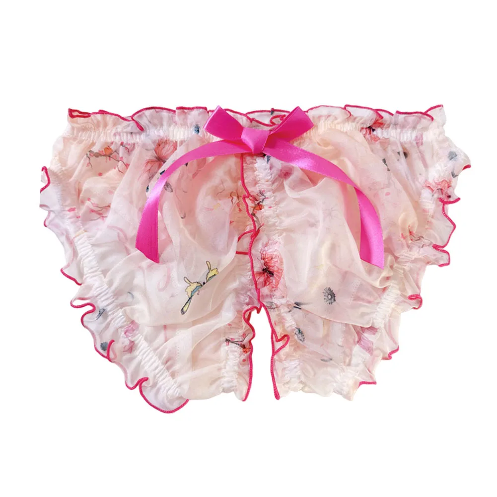 

Men Women Couple Chiffon Underwear Crotchless Sexy Lingerie Underwear Bow-Knot