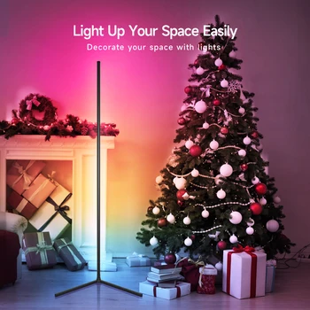 Christmas Decorate GB LED Floor Lamp Indoor Home Decoration Modern Corner RGB Floor Lamp Dimmable Music APP Remote Control