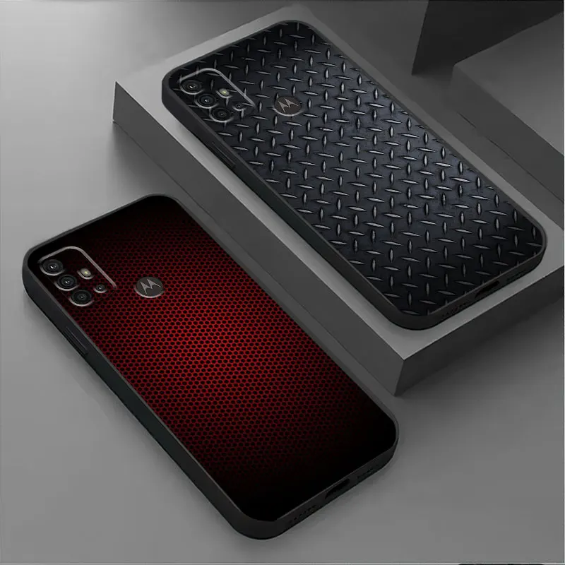 Phone Funda Metallic Texture Carbon Fiber For MOTO G30 G22 G60 Edge 20 Lite G9 Play One Fusion G60s G9 Plus G200 5G G31