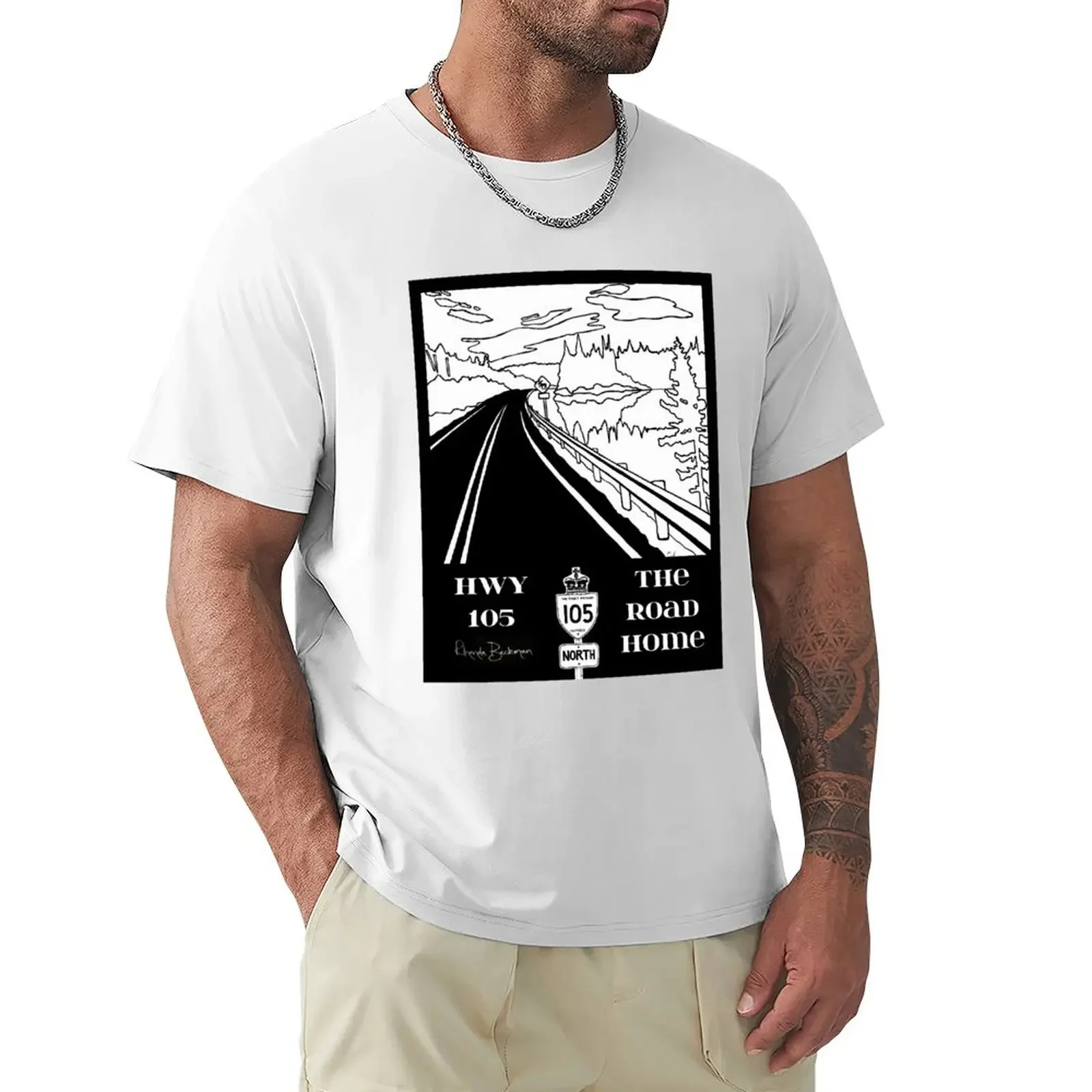 Highway 105 #1 vertical format T-shirt boys animal print Blouse heavyweights cute clothes designer t shirt men