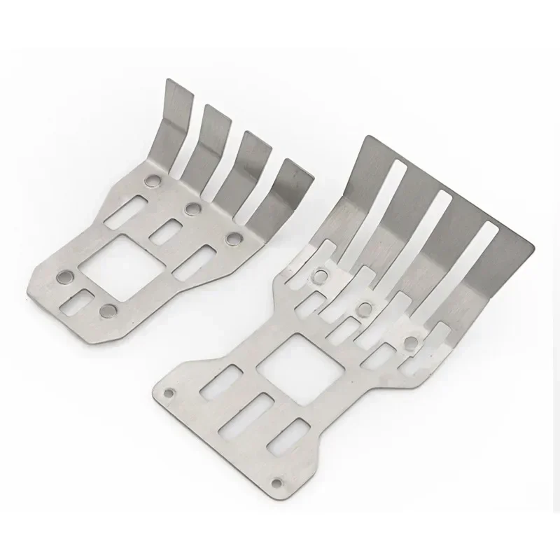 ステンレススチール製フロントおよびリアシャーシアーマースキッドプレートプロテクター Arrma 1/7 Mojave RC トラックカーアップグレードパーツ用