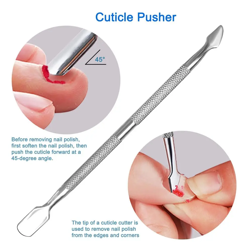 8 Piece Professional Stainless Steel Nail Cutter Set Multi Function Cuticle Pusher Remover Nail Care Kit for Beginners