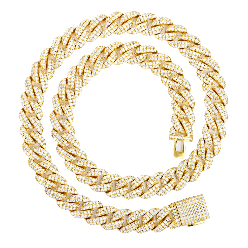 Hop Jewelry .Hip Necklace Hip Hop Bling Heavy Men Gra Certificated 925 Silver Arc Style 12mm Width Cuban Link Moissanite