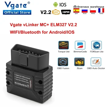 Vgate vLinker MC+ ELM327 V2.2 Bluetooth 4.0 Wifi カースキャナ OBD2 自動診断ツール OBD 2 スキャン PK ELM 327 V1.5