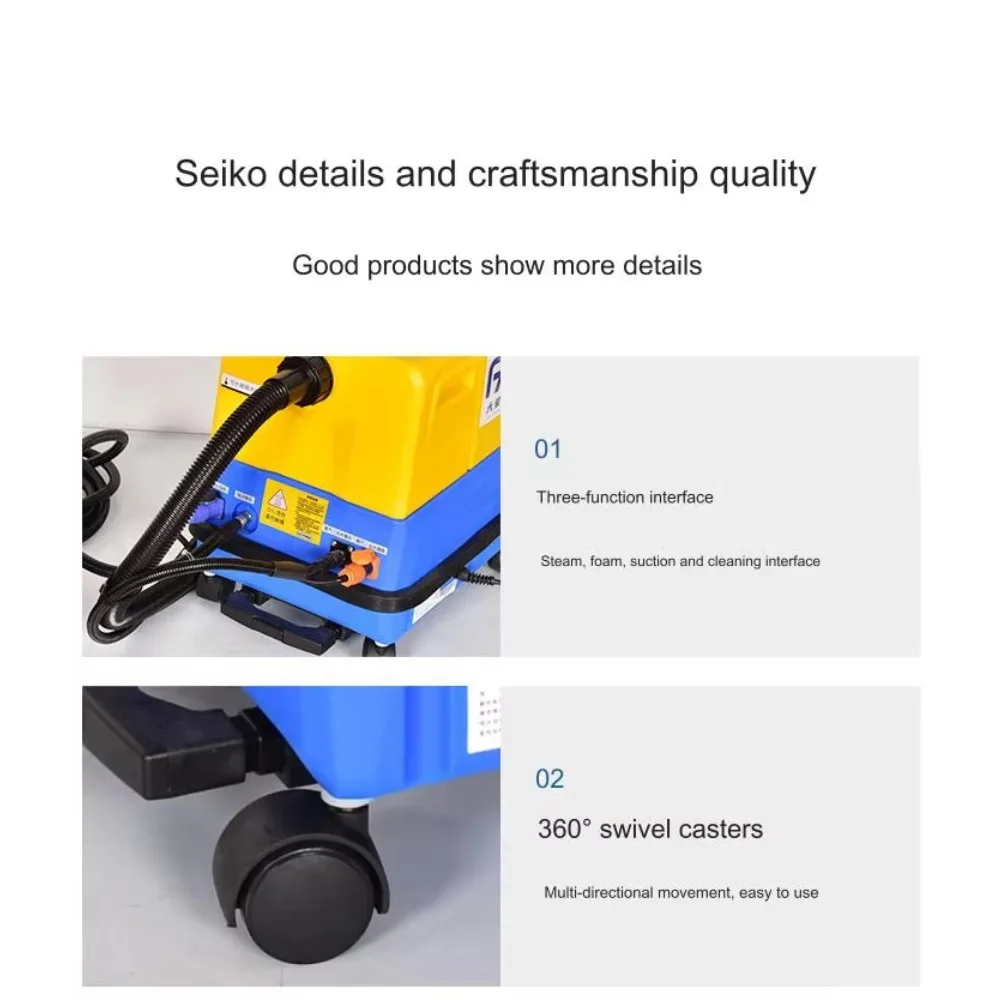 Compact Steam Cleaning Machine with Spray Foam Function, Home Cleaner for Mattress Sofa Carpet Upholstery