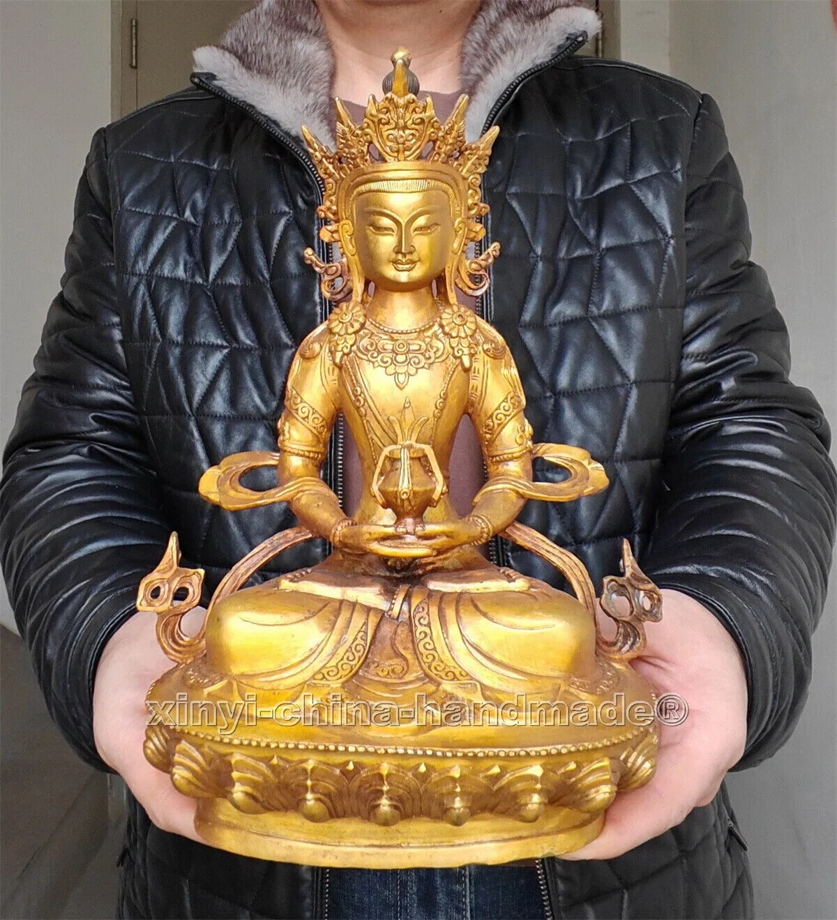 Pure copper Sakyamuni Buda Amitayus Amitabha Aparimita Buddha Statues/12