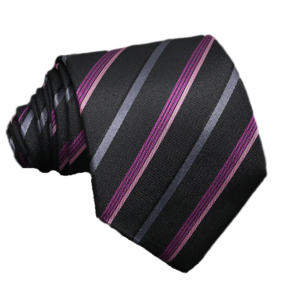 Stripe Floral Jacquard Silk Necktie Multi Color Business Wedding Men Necktie