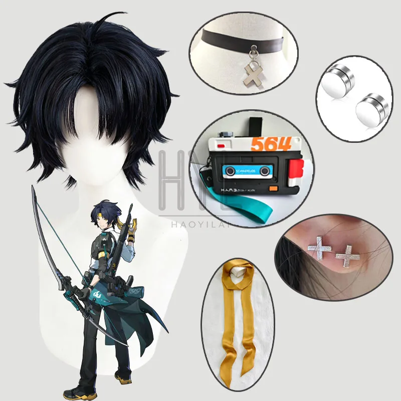 Game Zenless Zone Zero Asaba Harumasa Cosplay Wig Short Synthetic Hair Headwear For Women Men Halloween Carnival Party Props