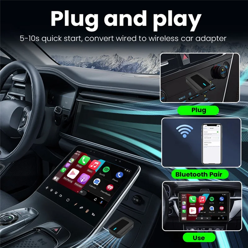 【المنتجات الأكثر مبيعًا】سلكيًا إلى Carplay اللاسلكي وAndroid Auto 2 في 1 Dongle 2.4/5G Wifi Bluetooth 5.0 لـ Carplay Android Au