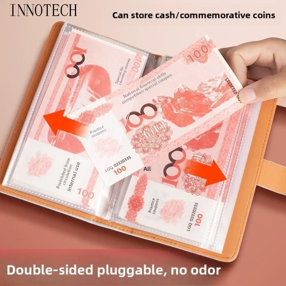 50 ورقة توفير المال الموثق بو الجلود إعادة الملء الميزانية الموثق مع قفل المحمولة النقدية المغلفات دفتر الحساب #1