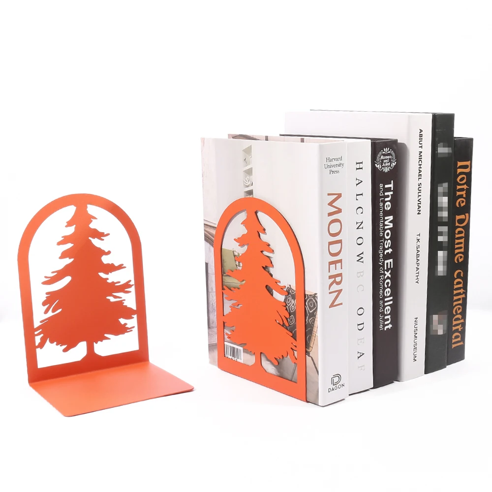 Imagem -04 - Árvore de Natal Livro Termina Heavy Book Stand Prateleira Book Rack Ferro Bookends Home Desk Papelaria Pcs