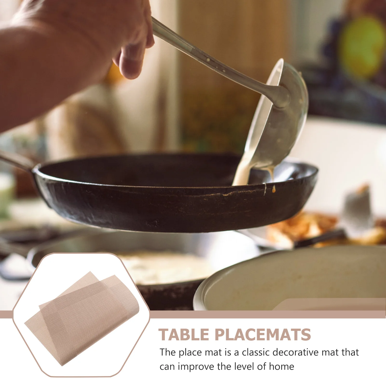 طقم مفارش مكون من 4 قطع، مفرش طاولة أنيق قابل لإعادة الاستخدام لتزيين طاولة العشاء، قاعدة أكواب عازلة للحرارة للمطبخ المنزلي