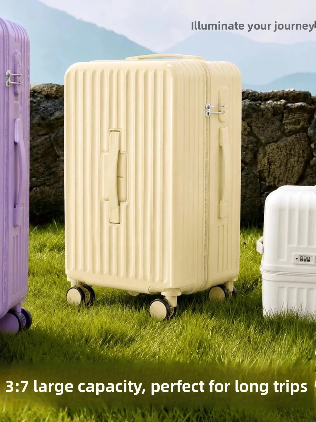 new-candy-37l-large-capacity-luggage-26-inch-women's-student-24-inch-pull-rod-travel-suitcase-20-inch-boarding-box