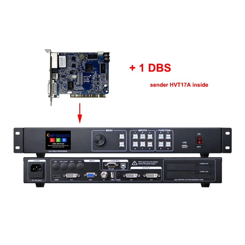 

Advertising Billbaord Controller Full Color Led Wall Video Processor Amoonsky 300 With DBS Sender HVT17A Similar VX2S